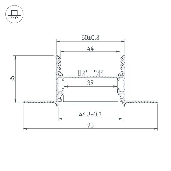 Arlight 027160 Профиль SL-LINIA45-FANTOM-2000 ANOD (Arlight, Алюминий) - ! УПАКОВКА СОСТОИТ ИЗ - 2 м/п, изображение 6