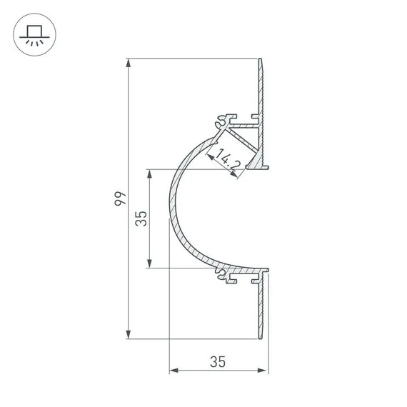 Arlight 034982 Профиль ARH-CEIL-REFLECT-2000 WHITE (Arlight, Алюминий) - ! УПАКОВКА СОСТОИТ ИЗ - 2 м/п, изображение 4