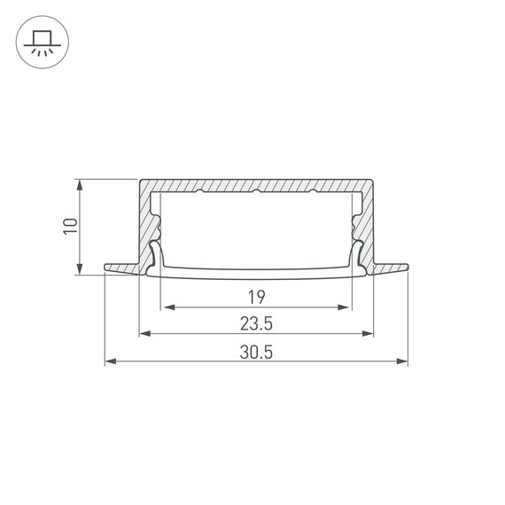 Arlight 036769 Профиль с экраном ARH-WIDE-F-H10-2000 ANOD+OPAL (Arlight, Алюминий) - ! УПАКОВКА СОСТОИТ ИЗ - 1 компл, изображение 9