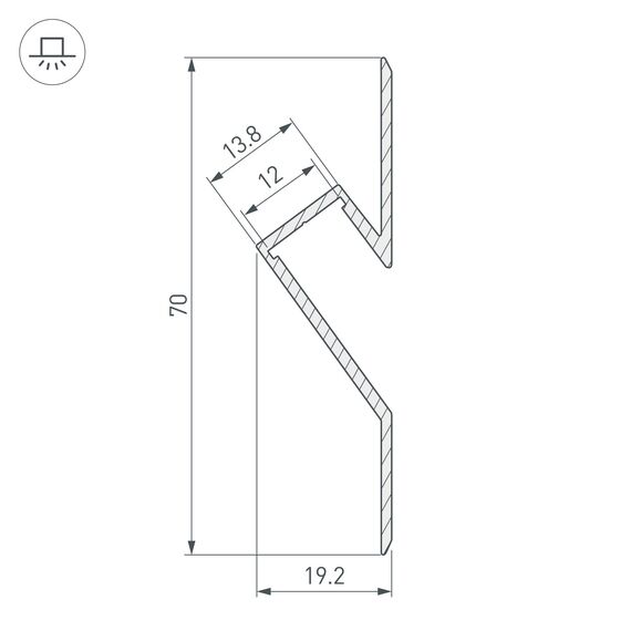 Arlight 023902 Профиль ARH-DECORE-S12-CAVE-F-2000 ANOD (Arlight, Алюминий) - ! УПАКОВКА СОСТОИТ ИЗ - 2 м/п, изображение 4