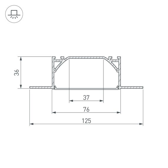 Arlight 025025 Профиль ARH-LINIA72-FANTOM-2000 ANOD (Arlight, Алюминий) - ! УПАКОВКА СОСТОИТ ИЗ - 2 м/п, изображение 6