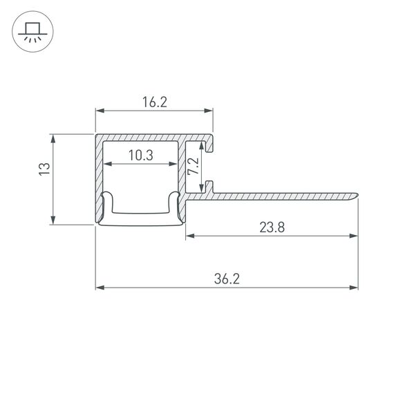 Arlight 040328(1) Профиль FANTOM-BENT-W12-TOP-EDGE-2000 ANOD (Arlight, Алюминий) - ! УПАКОВКА СОСТОИТ ИЗ - 2 м/п, изображение 7