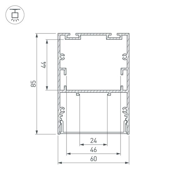 Arlight 018508 Профиль ARH-LINE-6085-2000 ANOD (Arlight, Алюминий) - ! УПАКОВКА СОСТОИТ ИЗ - 2 м/п, изображение 6