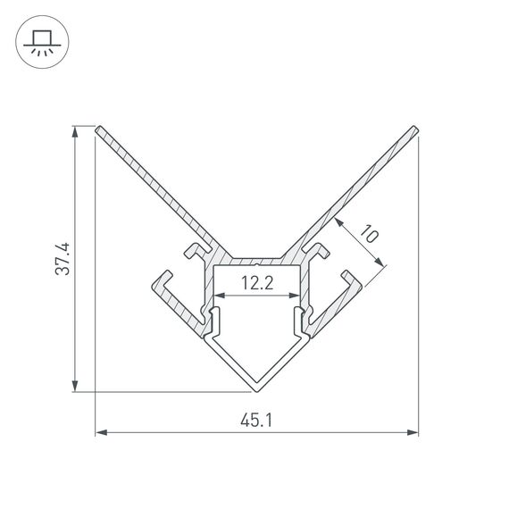 Arlight 023889 Профиль ARH-DECORE-S12-EXT-2000 ANOD внешний (Arlight, Алюминий) - ! УПАКОВКА СОСТОИТ ИЗ - 2 м/п, изображение 9