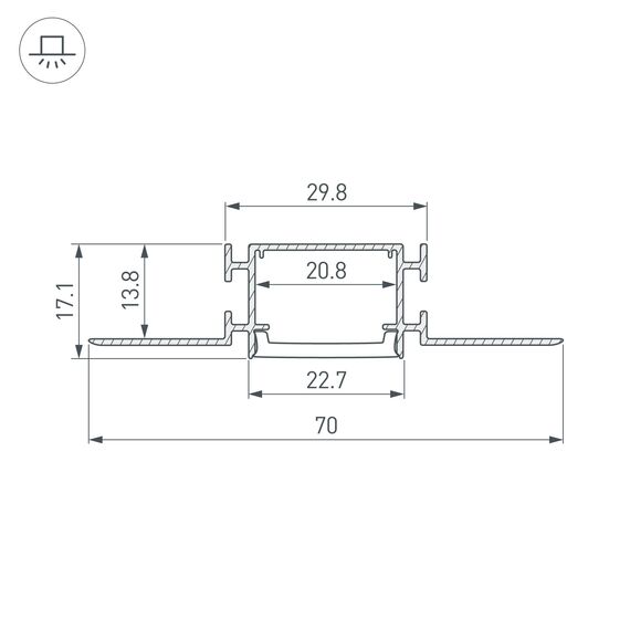 Arlight 040331(1) Профиль FANTOM-BENT-W23-SIDE-2000 ANOD (Arlight, Алюминий) - ! УПАКОВКА СОСТОИТ ИЗ - 2 м/п, изображение 8