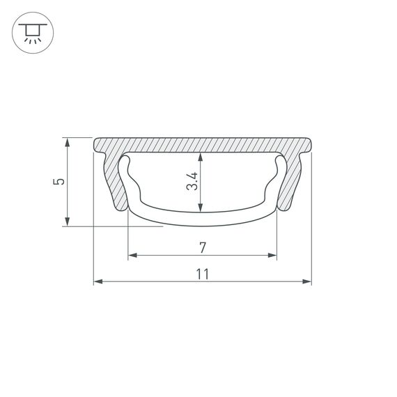 Arlight 023592 Профиль ARH-BENT-W11-2000 ANOD (Arlight, Алюминий) - ! УПАКОВКА СОСТОИТ ИЗ - 2 м/п, изображение 6