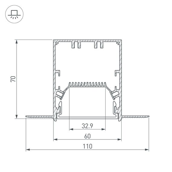 Arlight 027161 Профиль SL-LINIA55-FANTOM-2000 ANOD (Arlight, Алюминий) - ! УПАКОВКА СОСТОИТ ИЗ - 2 м/п, изображение 5