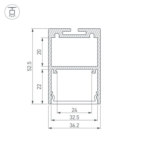 Arlight 036137 Профиль ARH-LINE-3750A-3000 ANOD (Arlight, Алюминий) - ! УПАКОВКА СОСТОИТ ИЗ - 3 м/п, изображение 7