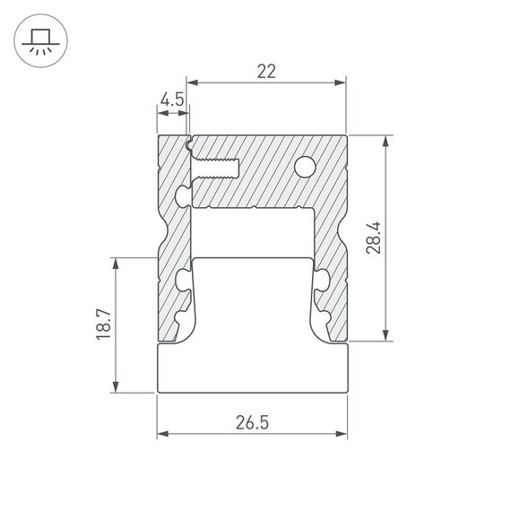 Arlight 038356 Профиль ARH-FLOOR27-H28-2000 ANOD (Arlight, Металл) - ! УПАКОВКА СОСТОИТ ИЗ - 2 м/п, изображение 12