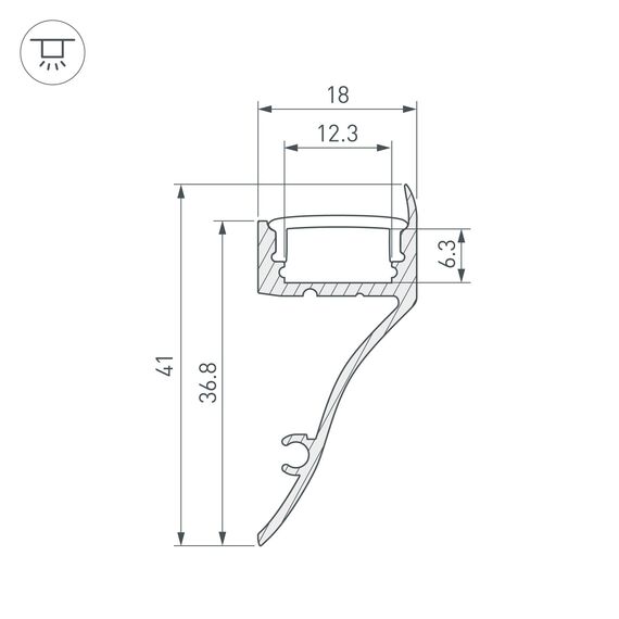 Arlight 018828 Профиль ARH-CON-2000 ANOD (Arlight, Алюминий) - ! УПАКОВКА СОСТОИТ ИЗ - 2 м/п, изображение 5