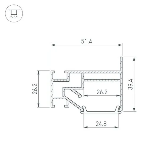 Arlight 040061 Профиль STRETCH-25-WALL-SIDE-2000 (Arlight, Алюминий) - ! УПАКОВКА СОСТОИТ ИЗ - 2 м/п, изображение 6