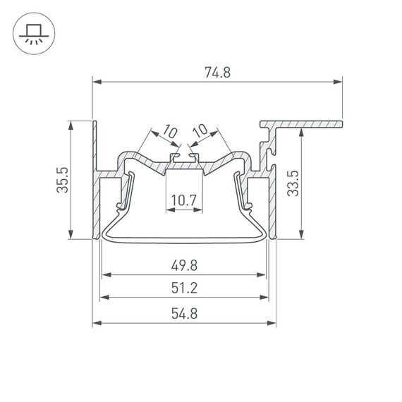 Arlight 035770 Профиль FOLED-50-CEIL-SIDE-2000 (Arlight, Алюминий) - ! УПАКОВКА СОСТОИТ ИЗ - 2 м/п, изображение 8