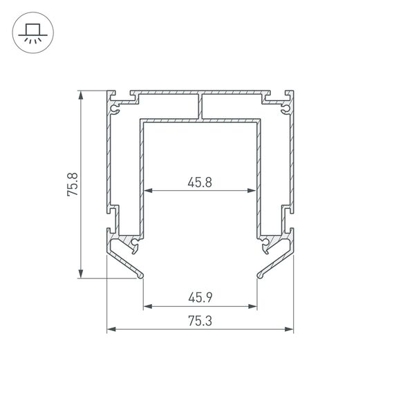 Arlight 032752(2) Профиль-держатель MAG-STRETCH-45-2000 (Arlight, Алюминий) 032752(2), изображение 3