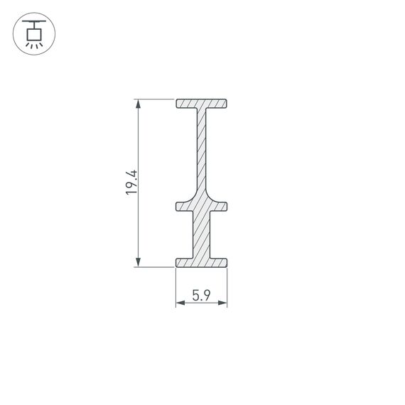 Arlight 025232 Профиль-держатель FOLED-RAIL-2000 (Arlight, Алюминий) - ! УПАКОВКА СОСТОИТ ИЗ - 2 м/п, изображение 3