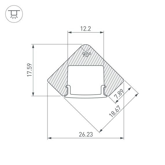 Arlight 018252 Профиль с экраном ALU-D45-2000 ANOD+FROST (Arlight, Алюминий) - ! УПАКОВКА СОСТОИТ ИЗ - 1 компл, изображение 6