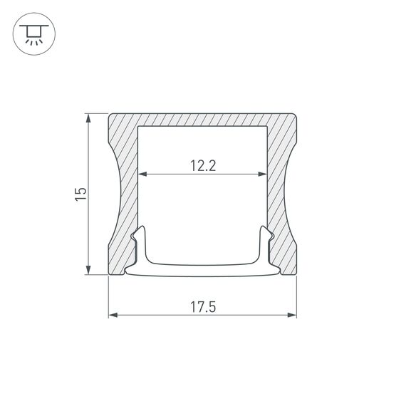 Arlight 018246 Профиль с экраном ALU-SLIM-H15-2000 ANOD+FROST (Arlight, Алюминий) - ! УПАКОВКА СОСТОИТ ИЗ - 1 компл, изображение 5