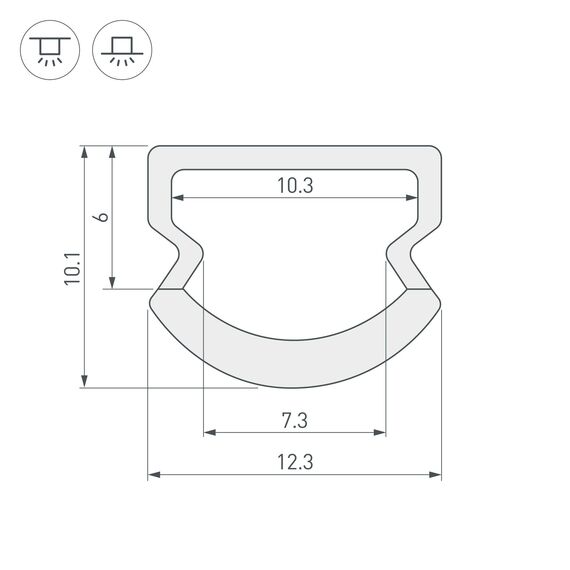 Arlight 023303 Профиль WPH-LINE-1210R-2000 OPAL (Arlight, Пластик) - ! УПАКОВКА СОСТОИТ ИЗ - 2 м/п, изображение 3