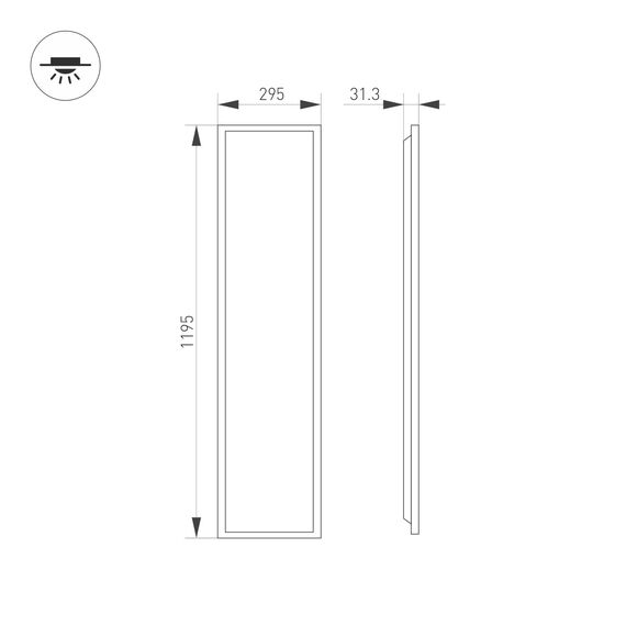 Arlight 052817 Светильник DL-TITAN-S300x1200-40W Day4000 (WH, 120 deg, CRI90, 230V) (Arlight, IP54 Металл, 5 лет) - ! УПАКОВКА СОСТОИТ ИЗ - 1 шт, изображение 3