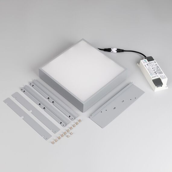 Arlight 047683 Светильник DL-GRIGLIATO-S190x190-24W Day4000 (GR, 100 deg, 230) (Arlight, IP40 Металл, 5 лет) - ! УПАКОВКА СОСТОИТ ИЗ - 1 шт, изображение 4