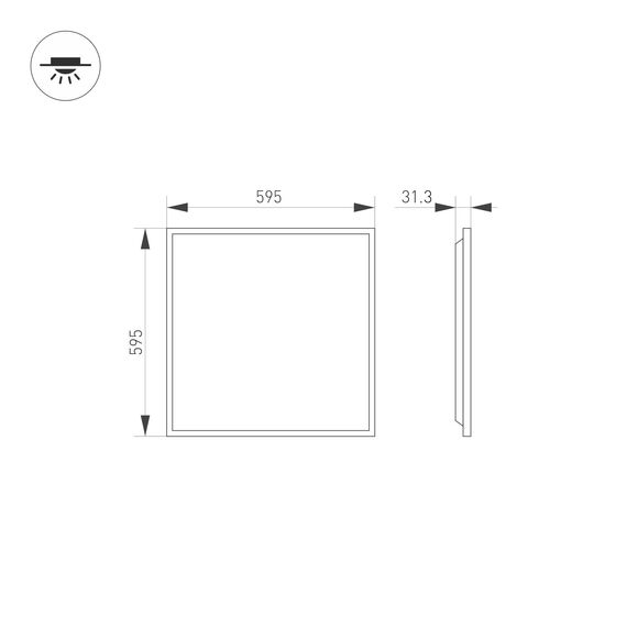 Arlight 038425 Светильник DL-TITAN-S600x600-40W Day4000 (WH, 120 deg, 230V) (Arlight, IP54 Металл, 5 лет) - ! УПАКОВКА СОСТОИТ ИЗ - 1 шт, изображение 8