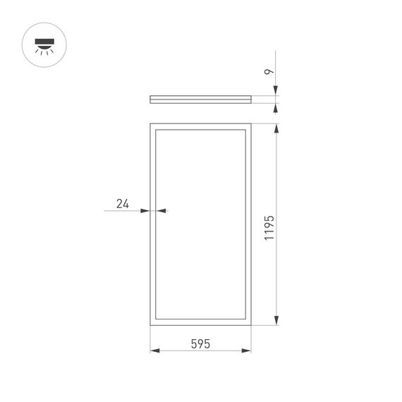 Arlight 036240 Светильник DL-INTENSO-S600x1200-60W White6000 (WH, 120 deg, 230V) (Arlight, IP40 Металл, 3 года) - ! УПАКОВКА СОСТОИТ ИЗ - 1 шт, изображение 8