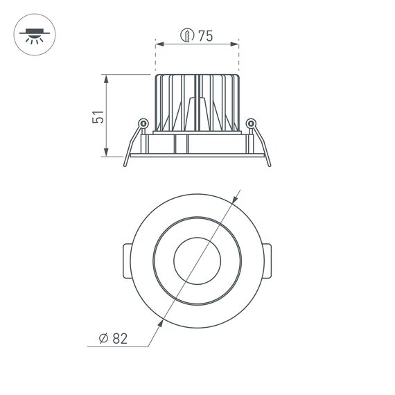 Arlight 033658 Светильник MS-FORECAST-BUILT-TURN-R82-8W Day4000 (WH-BK, 32 deg, 230V) (Arlight, IP20 Металл, 5 лет) - ! УПАКОВКА СОСТОИТ ИЗ - 1 шт, изображение 11