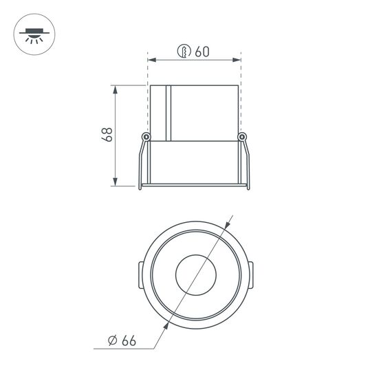 Arlight 037184(1) Светильник MS-ATLAS-BUILT-R66-15W Day4000 (WH-WH, 35 deg, 230V) (Arlight, IP20 Металл, 5 лет) - ! УПАКОВКА СОСТОИТ ИЗ - 1 шт, изображение 8