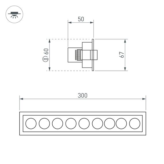 Arlight 031931 Светильник MS-ORIENT-BUILT-TURN-TC-S67x300-20W Warm3000 (WH-BK, 30 deg, 230V) (Arlight, IP20 Металл, 5 лет) - ! УПАКОВКА СОСТОИТ ИЗ - 1 шт, изображение 12