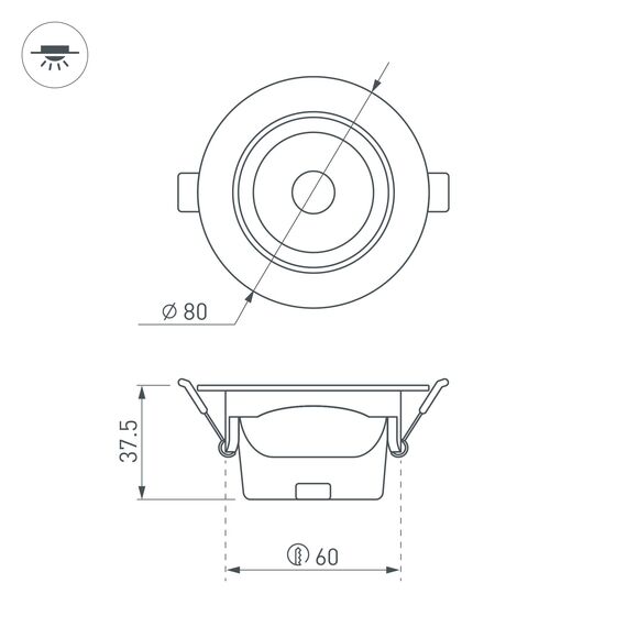 Arlight 032309 Светильник LTD-POLAR-TURN-R80-5W Day4000 (WH, 36 deg, 230V) (Arlight, IP20 Пластик, 3 года) - ! УПАКОВКА СОСТОИТ ИЗ - 1 шт, изображение 12