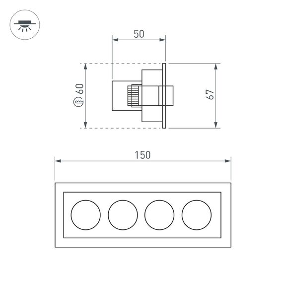 Arlight 037208 Светильник MS-ORIENT-BUILT-TURN-TC-S67x150-10W Warm3000 (BK-BK, 30 deg, 230V) (Arlight, IP20 Металл, 5 лет) - ! УПАКОВКА СОСТОИТ ИЗ - 1 шт, изображение 12