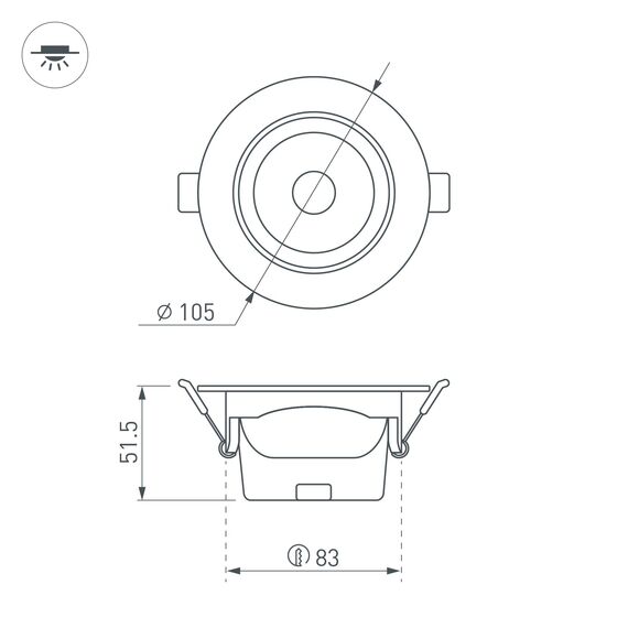Arlight 032311 Светильник LTD-POLAR-TURN-R105-10W Day4000 (WH, 36 deg, 230V) (Arlight, IP20 Пластик, 3 года) - ! УПАКОВКА СОСТОИТ ИЗ - 1 шт, изображение 12