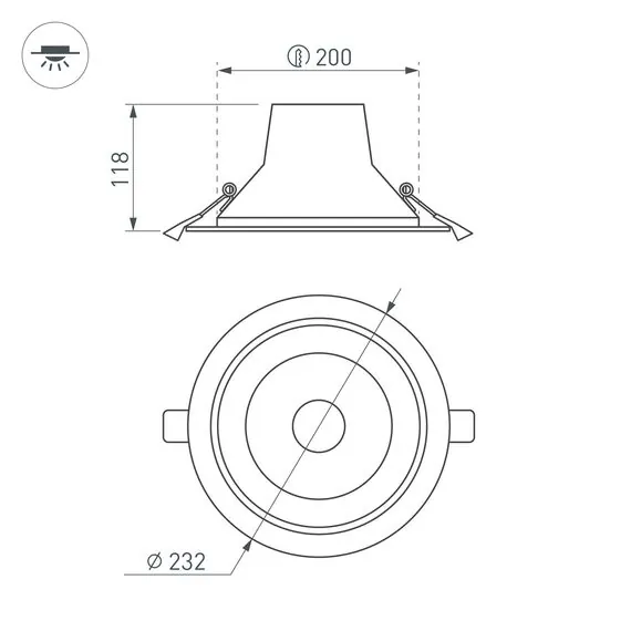 Arlight 027319(1) Светильник LTD-LEGEND-R230-35W Day4000 (WH, 50 deg) (Arlight, IP20 Металл, 3 года) - ! УПАКОВКА СОСТОИТ ИЗ - 1 шт, изображение 10