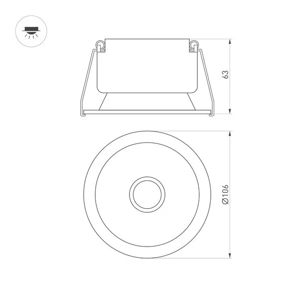 Arlight 050182 Светильник MS-HARBOR-R106-15W Warm3000 (WH, 24 deg, 230V) (Arlight, IP20 Металл, 5 лет) - ! УПАКОВКА СОСТОИТ ИЗ - 1 шт, изображение 8