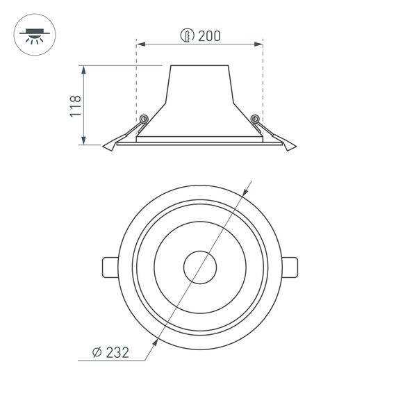 Arlight 027320(1) Светильник LTD-LEGEND-R230-35W Warm3000 (WH, 50 deg) (Arlight, IP20 Металл, 3 года) - ! УПАКОВКА СОСТОИТ ИЗ - 1 шт, изображение 9