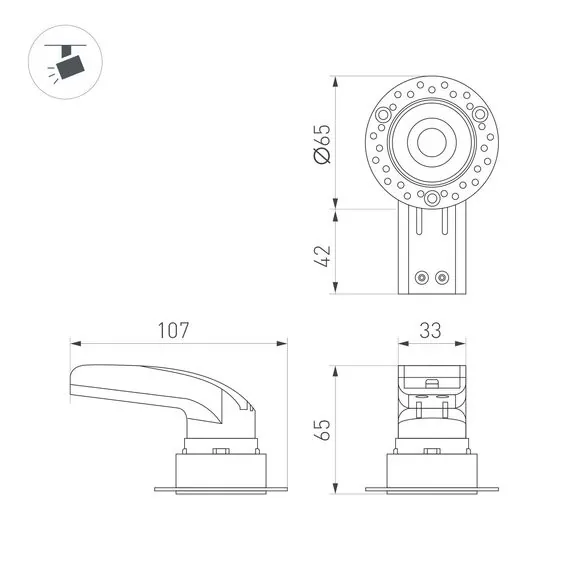 Arlight 044683 Светильник MS-RIALTO-TRIMLESS-R40-9W Warm3000 (WH, 36deg, 230V) (Arlight, IP20 Металл, 5 лет) - ! УПАКОВКА СОСТОИТ ИЗ - 1 шт, изображение 7