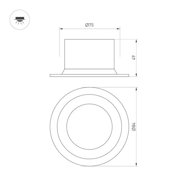 Arlight 041492 Светильник MS-DROP-BUILT-R84-8W Day4000 (BK, 85 deg, 230V) (Arlight, IP54 Металл, 5 лет) 041492, изображение 5