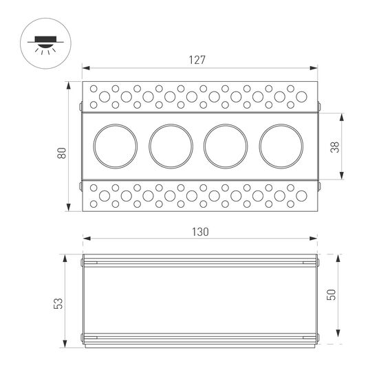 Arlight 032224 Светильник MS-ORIENT-BUILT-TRIMLESS-TC-S38x127-10W Day4000 (WH-BK, 30 deg, 230V) (Arlight, IP20 Металл, 5 лет) - ! УПАКОВКА СОСТОИТ ИЗ - 1 шт, изображение 12