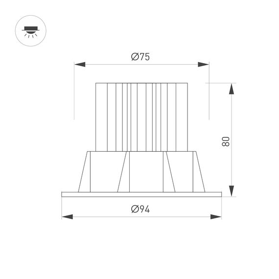Arlight 044603 Светильник MS-ATOLL-BUILT-TURN-R94-10W Warm3000 (WH, 60 deg, 230V) (Arlight, IP54 Металл, 5 лет) 044603, изображение 5
