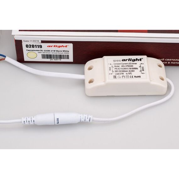 Arlight 020119 Светильник DL-225M-21W Warm White (Arlight, IP40 Металл, 3 года) - ! УПАКОВКА СОСТОИТ ИЗ - 1 шт, изображение 6
