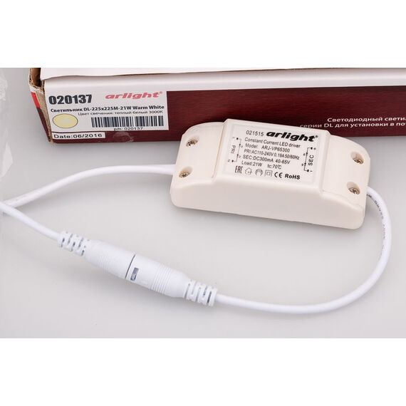 Arlight 020137 Светильник DL-225x225M-21W Warm White (Arlight, IP40 Металл, 3 года) - ! УПАКОВКА СОСТОИТ ИЗ - 1 шт, изображение 11