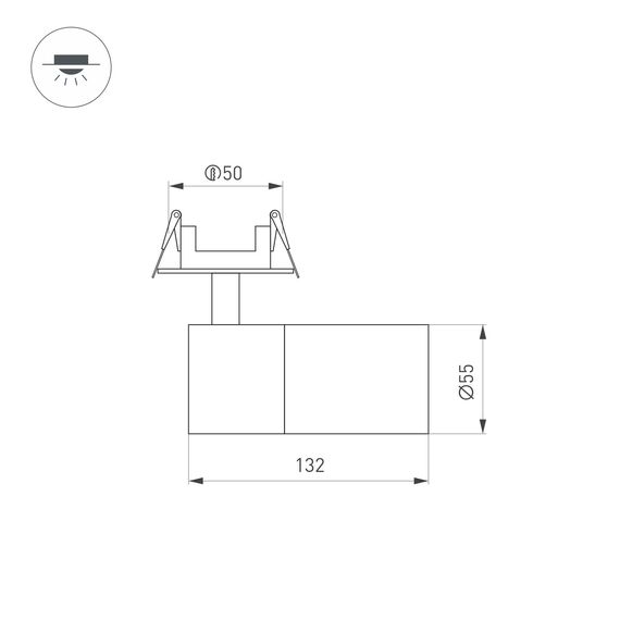 Arlight 051798 Светильник LGD-ARTEMIS-BUILT-FLAP-R55-12W Day4000 (WH, 8-80 deg, 230V) (Arlight, IP20 Металл, 5 лет) - ! УПАКОВКА СОСТОИТ ИЗ - 1 шт, изображение 12