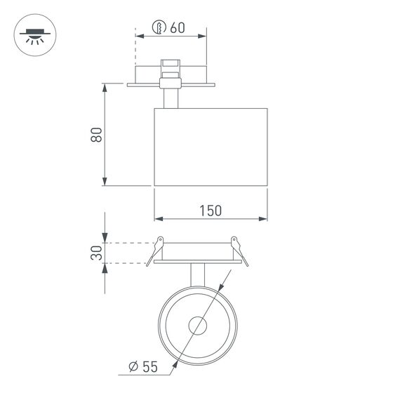 Arlight 034481 Светильник LGD-LUMOS-R55-16W Warm3000 (WH, 25 deg, 230V) (Arlight, IP20 Металл, 3 года) - ! УПАКОВКА СОСТОИТ ИЗ - 1 шт, изображение 11