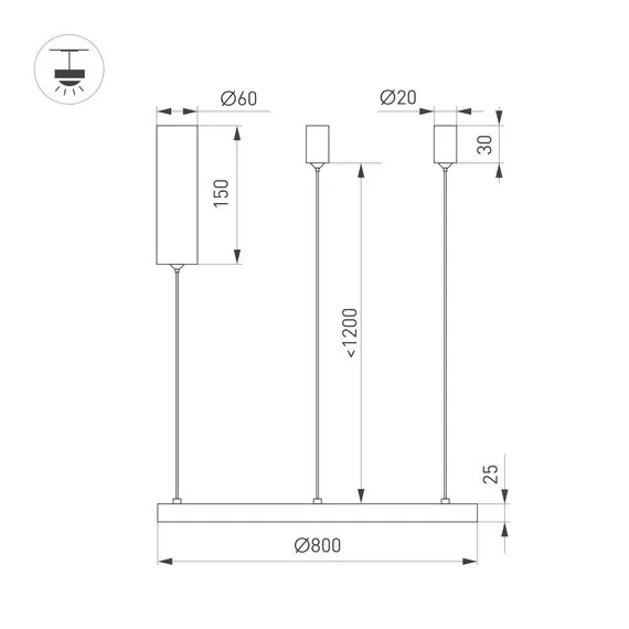 Arlight 046250 Светильник SP-CONGO-MULT-1-R800-42W Warm3000 (GD, 120 deg, 230V) (Arlight, IP20 Металл, 5 лет) - ! УПАКОВКА СОСТОИТ ИЗ - 1 шт, изображение 8
