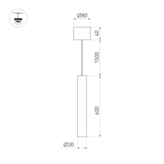 Arlight 038646 Светильник SP-PIPE-HANG-L600-R30-9W Warm3000 (BR, 24 deg, 230V) (Arlight, IP20 Металл, 3 года) - ! УПАКОВКА СОСТОИТ ИЗ - 1 шт, изображение 10
