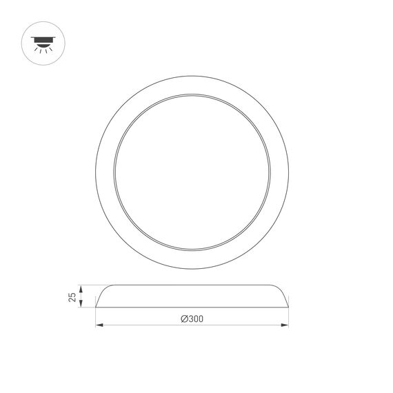 Arlight 034467 Светильник CL-FIOKK-R300-25W Day4000-MIX (WH, 120 deg, 230V) (Arlight, IP44 Пластик, 3 года) 034467, изображение 5