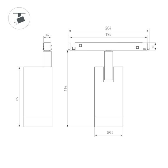 Arlight 035868 Светильник MAG-ORIENT-SPOT-R35-6W Day4000 (WH, 24 deg, 48V) (Arlight, IP20 Металл, 5 лет) 035868, изображение 6