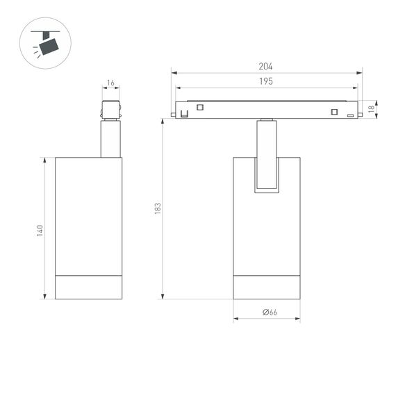 Arlight 037125 Светильник MAG-ORIENT-SPOT-R65-20W Warm3000 (WH, 24 deg, 48V, DALI) (Arlight, IP20 Металл, 5 лет) 037125, изображение 5