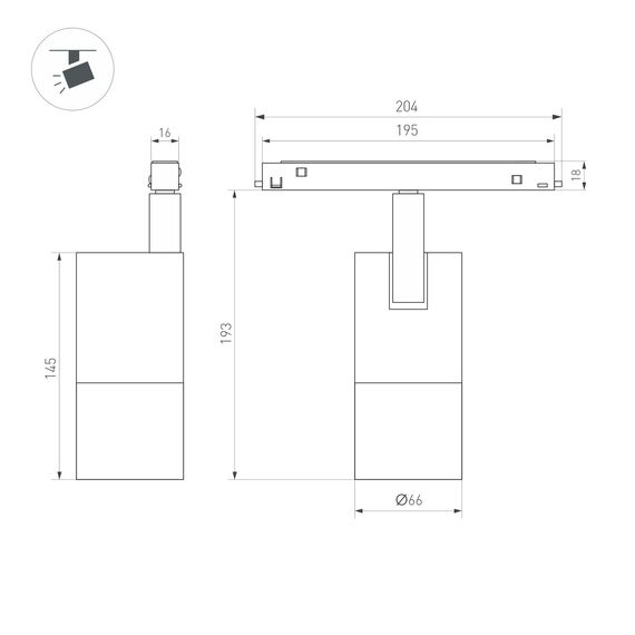 Arlight 038950 Светильник MAG-ORIENT-SPOT-ZOOM-R65-15W Day4000 (WH, 34-60 deg, 48V) (Arlight, IP20 Металл, 5 лет) 038950, изображение 3