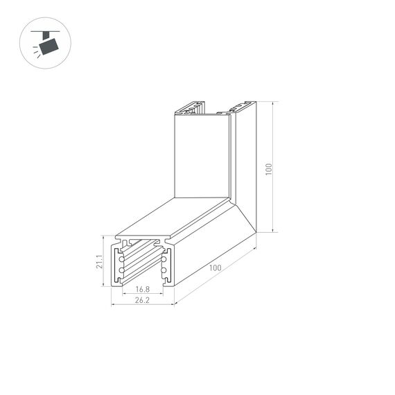 Arlight 037326 Коннектор угловой MAG-ORIENT-CON-2620-L90-EXT (WH, внешний) (Arlight, IP20 Металл, 3 года) 037326, изображение 4