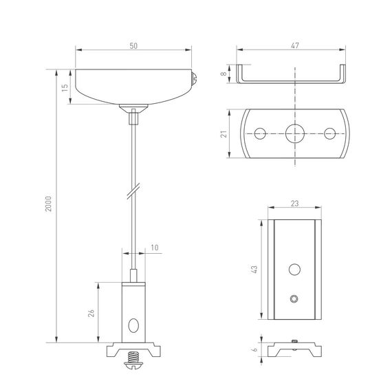 Arlight 036050 Подвес MAG-HANG-ORIENT-L2000 (WH-SL) (Arlight, Металл) 036050, изображение 3